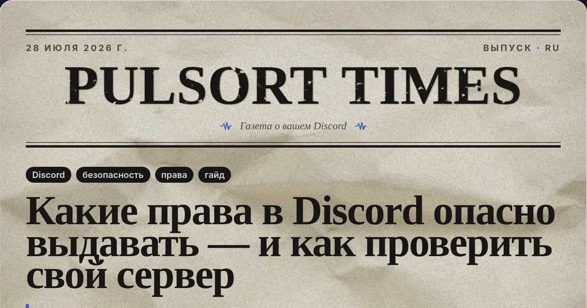 Які права в Discord небезпечно видавати — і як перевірити свій сервер